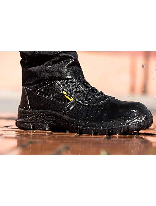 Black Hammer Mens Leather Safety Waterproof Boots S3 SRC Steel Toe Cap Work Shoes Ankle Leather 1007