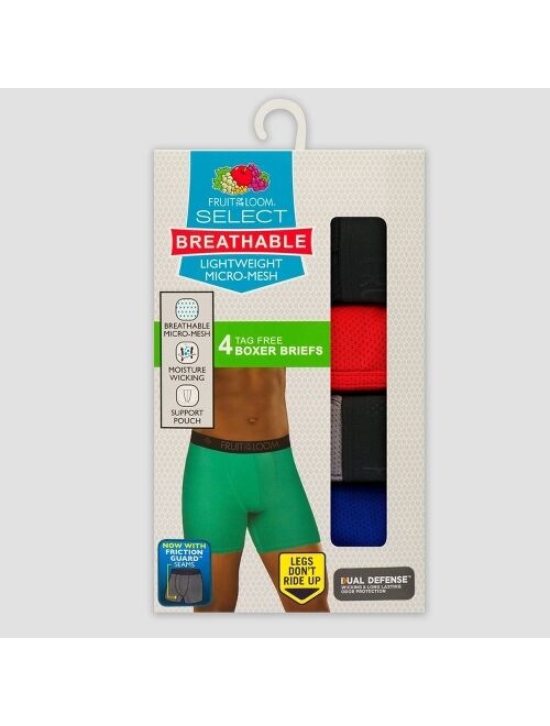 Fruit of the Loom Men's 4pk Breathable Micro-Mesh Boxer Briefs Multi-Colored