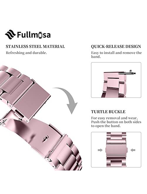 Fullmosa Quick Release Watch Band, Stainless Steel Watch Strap 16mm, 18mm,19mm,20mm,22mm or 24mm