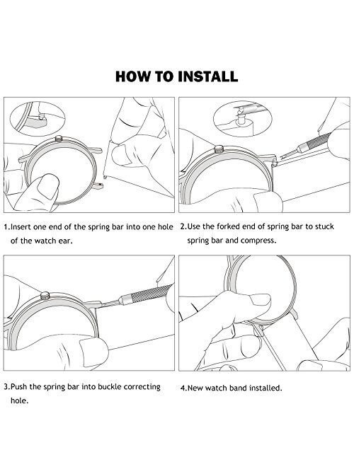 Fullmosa Watch Bands Top Wax Leather Watch Band/Strap 18mm 20mm 22mm 24mm for Men and Women