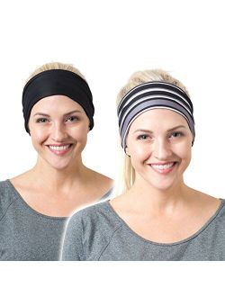 RiptGear Yoga Headbands for Women and Men - Wide Non Slip Design Headband for Running Yoga Fitness Fashion and Other Workouts