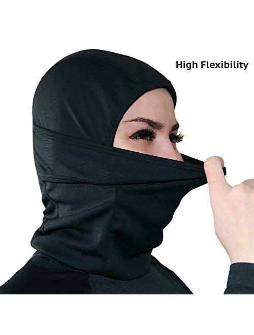 Self Pro Ski Mask Balaclava for Cold Weather, Windproof Neck Warmer or Tactical Balaclava Hood, Ultimate Thermal Retention for Men Women and Children Black