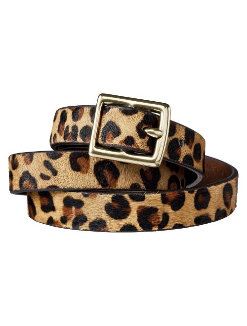 Women's Leopard Print Calf Hair Belt - Brown & Tan - A New Day&#153;