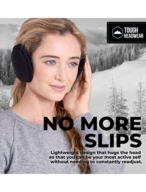 Ear Muffs for Men & Women - Winter Ear Warmers/Covers for Cold Weather - Behind the Head Style Black Fleece Earmuffs