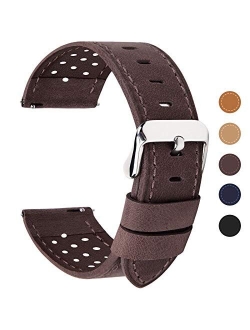 5 Colors for Watch Band, Quick Release Breeze Leather Watch Strap 18mm 20mm 22mm 24mm
