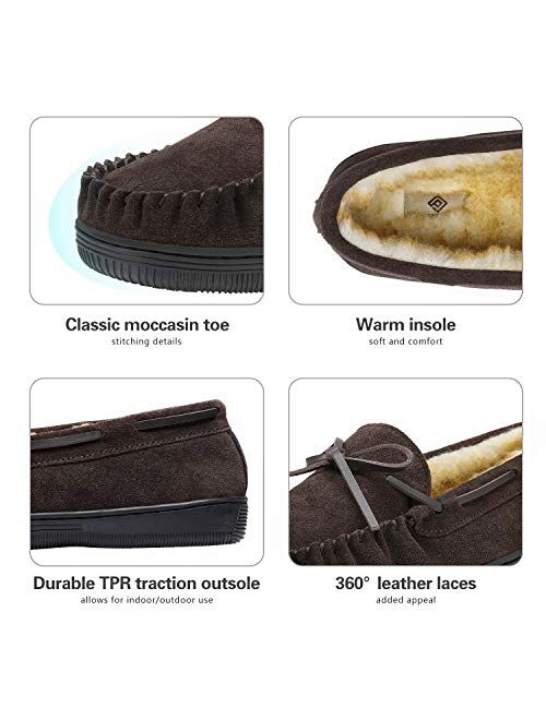 DREAM PAIRS Men's Fur-Loafer-01 Suede Slippers Loafers Shoes