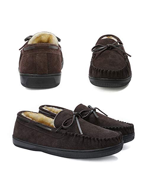 DREAM PAIRS Men's Fur-Loafer-01 Suede Slippers Loafers Shoes