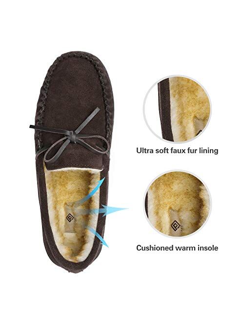 DREAM PAIRS Men's Fur-Loafer-01 Suede Slippers Loafers Shoes