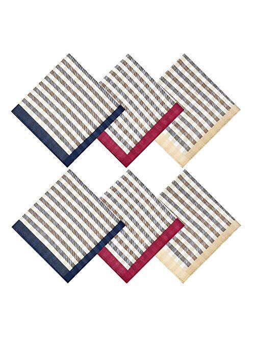 Pure Cotton Men's Soft Handkerchiefs Assorted Color Pack of 6 Gift Set by Zenssia