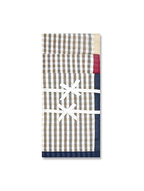 Pure Cotton Men's Soft Handkerchiefs Assorted Color Pack of 6 Gift Set by Zenssia