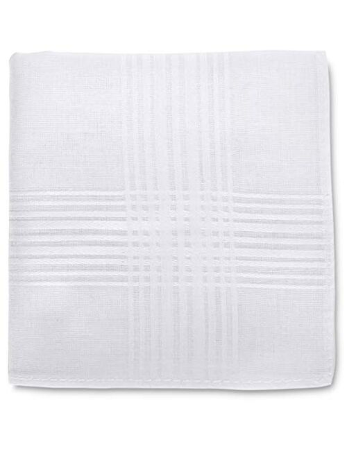 10 Pack Antibacterial 100% Pure Cotton Men's Handkerchiefs White - Hanky Hankie