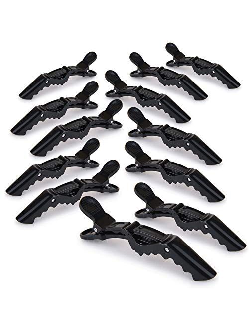 Deke Home Women Styling Hairclip - Plastic Alligator Hair Sectioning Clips - Durable alligator hair clip with nonslip grip & wide gator big teeth for easy styling thick/t