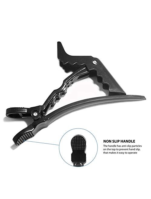 Deke Home Women Styling Hairclip - Plastic Alligator Hair Sectioning Clips - Durable alligator hair clip with nonslip grip & wide gator big teeth for easy styling thick/t