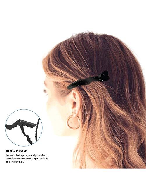 Deke Home Women Styling Hairclip - Plastic Alligator Hair Sectioning Clips - Durable alligator hair clip with nonslip grip & wide gator big teeth for easy styling thick/t