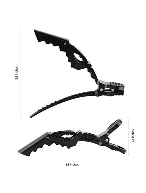 Deke Home Women Styling Hairclip - Plastic Alligator Hair Sectioning Clips - Durable alligator hair clip with nonslip grip & wide gator big teeth for easy styling thick/t