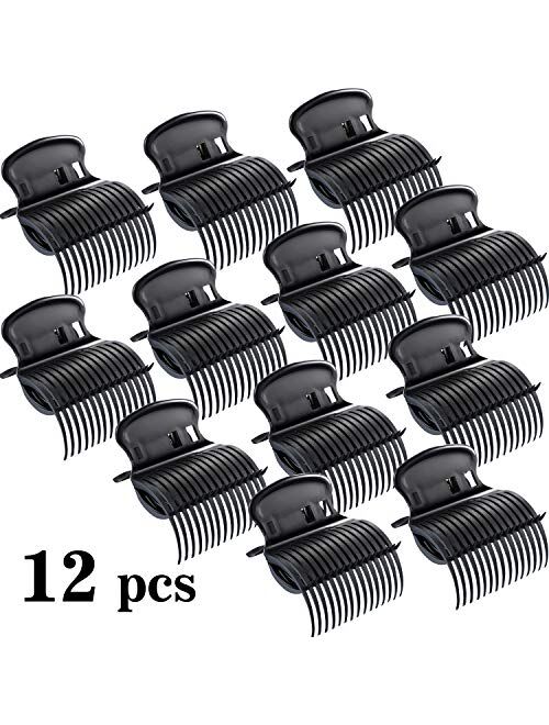 12 Pieces Hot Roller Clips Hair Curler Claw Clips Replacement Roller Clips for Women Girls Hair Section Styling