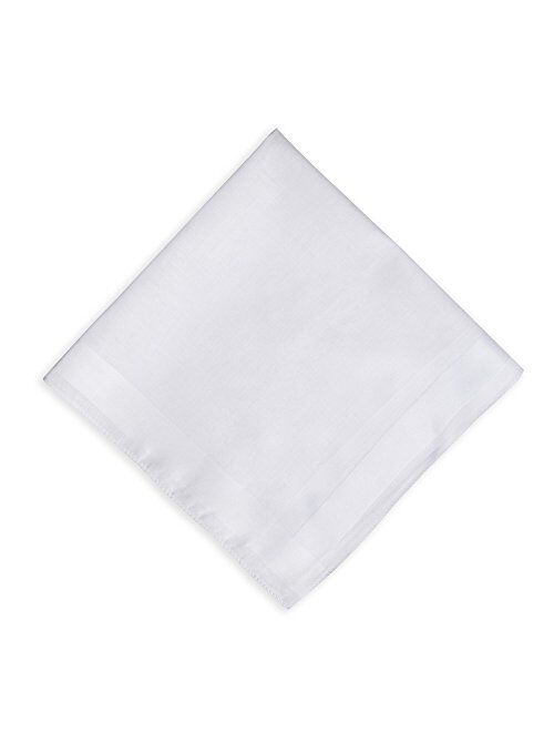 Zenssia Men's White Pure Cotton Handkerchiefs with Hem, Bulk Set Hankies