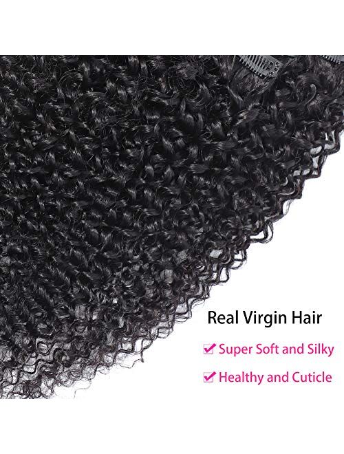 Urbeauty Afro Kinky Curly Clip in Human Hair Extensions for Black Women