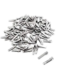 BronaGrand 100 PCS Silver Alligator Hair Clip Flat Top with Teeth for Arts & Crafts Projects, Dry Hanging Clothing, Office Paper Document Organization,Hair Care(1.26 Inch