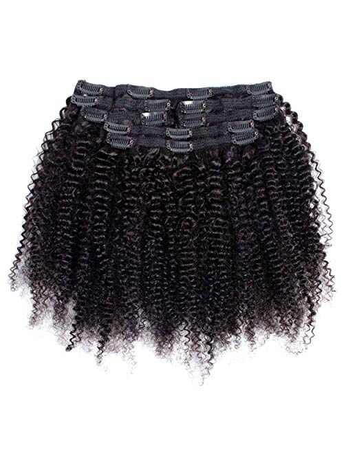 VTAOZI Brazilian 100% Unprocessed Virgin Human Hair Curly Bundles with Closure/Frontal&Curly Clip in Hair Extensions/Drawstring Ponytail Extension