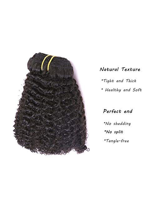 Caliee Kinky Curly Human Clip Natural Black Hair Extension