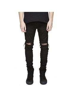 Men's Skinny Fit Slim Ripped Destroyed Fashion Comfy Stretch Distressed Jeans Pants