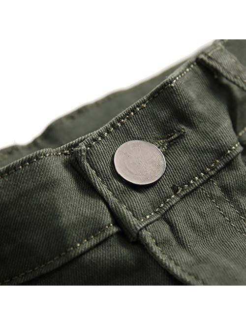 Men Jeans Daoroka Men's Ripped Slim Fit Straight Zipper Denim Pants Vintage Style Motorcycle with Broken Holes