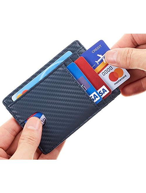 Toughergun RFID Blocking Minimalist Genuine Leather Slim Front Pocket Wallet U