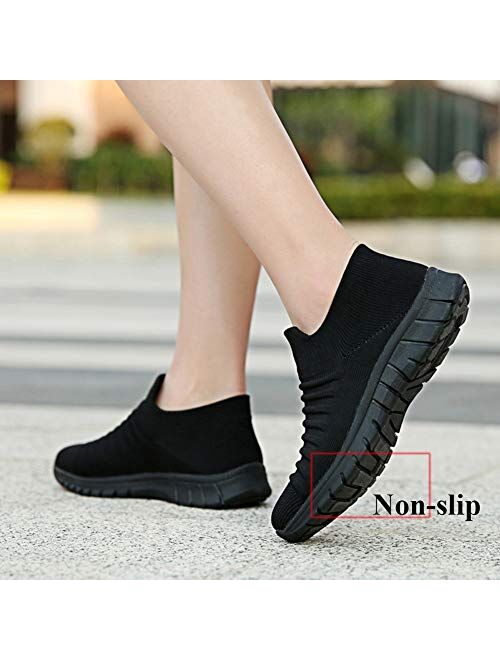 ZOVE Women Sock Walking Shoes Fashion Slip-on Sneakers Casual Lightweight Tennis Athletic Work Shoe Non Slip