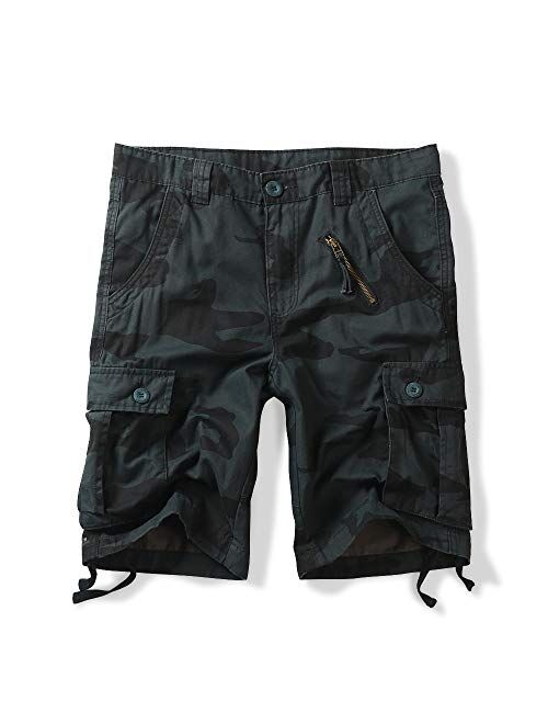 Men Multi Pockets Cargo Relaxed Casual Shorts