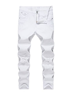 CLOTPUS Men's Fashion Stretch Skinny Jeans Comfy Tapered Leg Casual Denim Pants