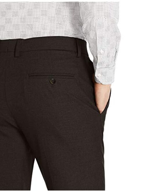 J.M. Haggar Men's Premium Stria Slim Fit Suit Separate Pant, Chocolate, 33Wx32L