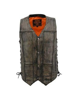 Milwaukee Men's Distressed 10 Pocket Vest