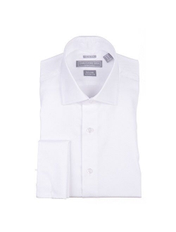 Christopher Lena Mens 100% Cotton Regular Modern & Slim Fit French Cuff Wingtip & Laydown Collar Formal Tuxedo Shirt