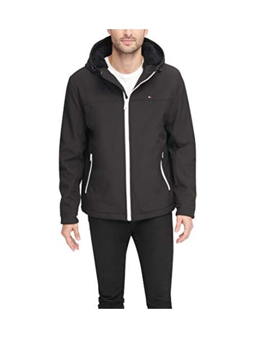 Tommy Hilfiger Men's Performance Hooded Open Bottom Jacket with Bunny Sherpa