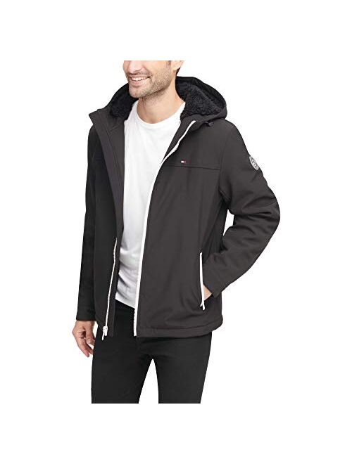 Tommy Hilfiger Men's Performance Hooded Open Bottom Jacket with Bunny Sherpa