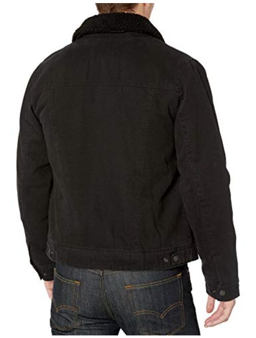 Levi's Men's Cotton Canvas Tucker Jacket with Sherpa Collar