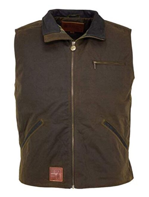 Outback Trading Co Men's Co. Sawbuck Flannel Lined Oilskin Vest - 2143Sage