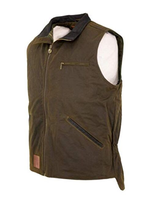 Outback Trading Co Men's Co. Sawbuck Flannel Lined Oilskin Vest - 2143Sage