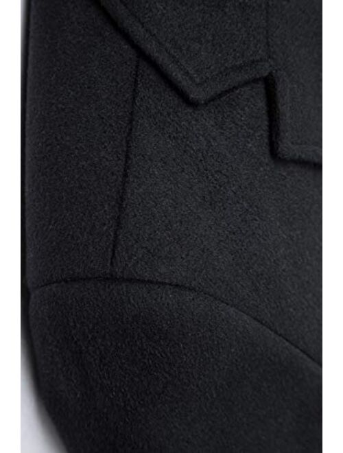 Mens Black Long Overcoat Wool & Cashmere Warm Winter Mod Cromby Coat Black Lining