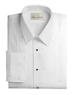 Men's Lay-Down Collar 1/4" Pleats Tuxedo Shirt