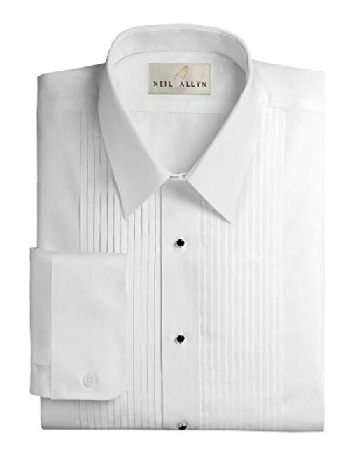 Neil Allyn Men's Lay-Down Collar 1/4" Pleats Tuxedo Shirt