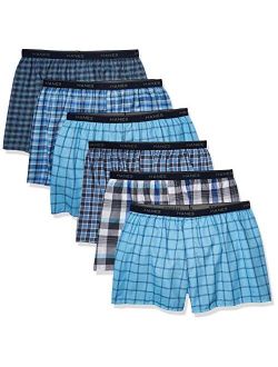 Men's Solid Relaxed Fit Tagless Tartan Boxer with Exposed Waistband