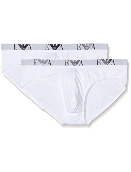 Emporio Armani 2-Pack Basic Cotton Men's Briefs in White
