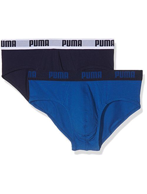 PUMA Men's 2-Pack Basic Briefs, Blue/Navy Small Blue/Navy