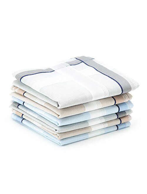Selected Hanky 100% Cotton Men's Handkerchiefs 6 Piece Gift Set