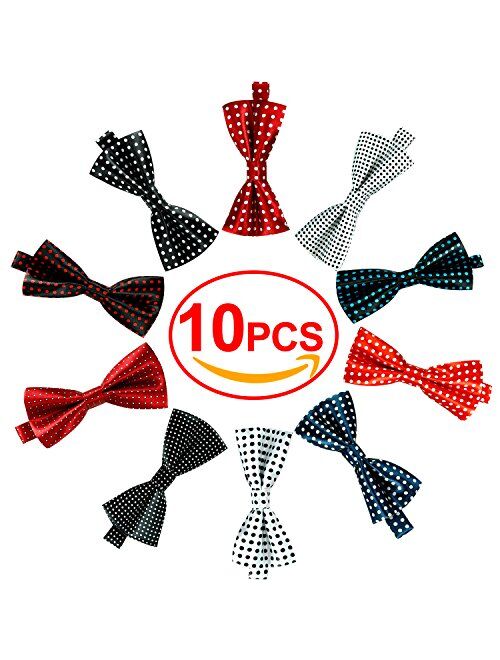 Elegant Pre-tied Bow ties Formal Tuxedo Bowtie Set with Adjustable Neck Band,Gift Idea For Men And Boys(5/8/10/20 Pcs)