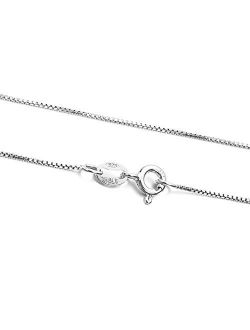 Fine Italian 925 Sterling Silver Box Chain Neckalce .7MM Super Thin & Durable 14" - 36" Inch Size Lengths