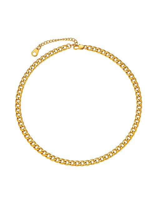ChainsPro Mens Sturdy Cuban Chain Necklace, 4/5/6/9/12/13/15 MM Width, 14