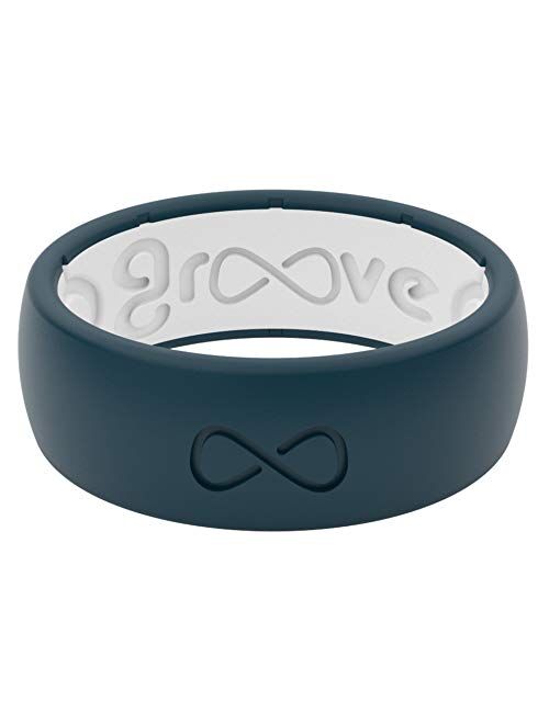 Groove Life Silicone Wedding Ring for Men - Breathable Rubber Rings for Men, Lifetime Coverage, Unique Design, Comfort Fit Mens Ring - Original Solid